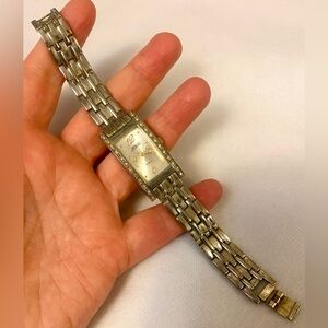 Silver Rectangular Face Watch. Solo brand. Vintage